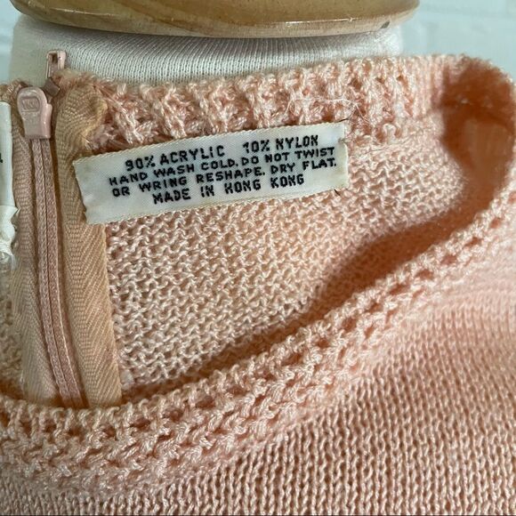 🚨4/$25 VINTAGE 1960s Banff Ltd. By GIANNI FERRI embellished pearls blush pink sw - Picture 8 of 8